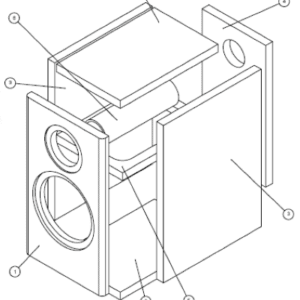 CAD drawing of mandolin speaker kit
