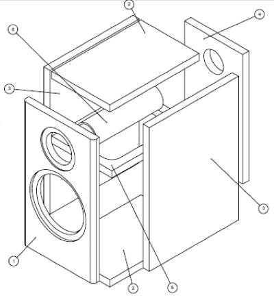 CAD drawing of mandolin speaker kit CAD drawing of mandolin speaker kit