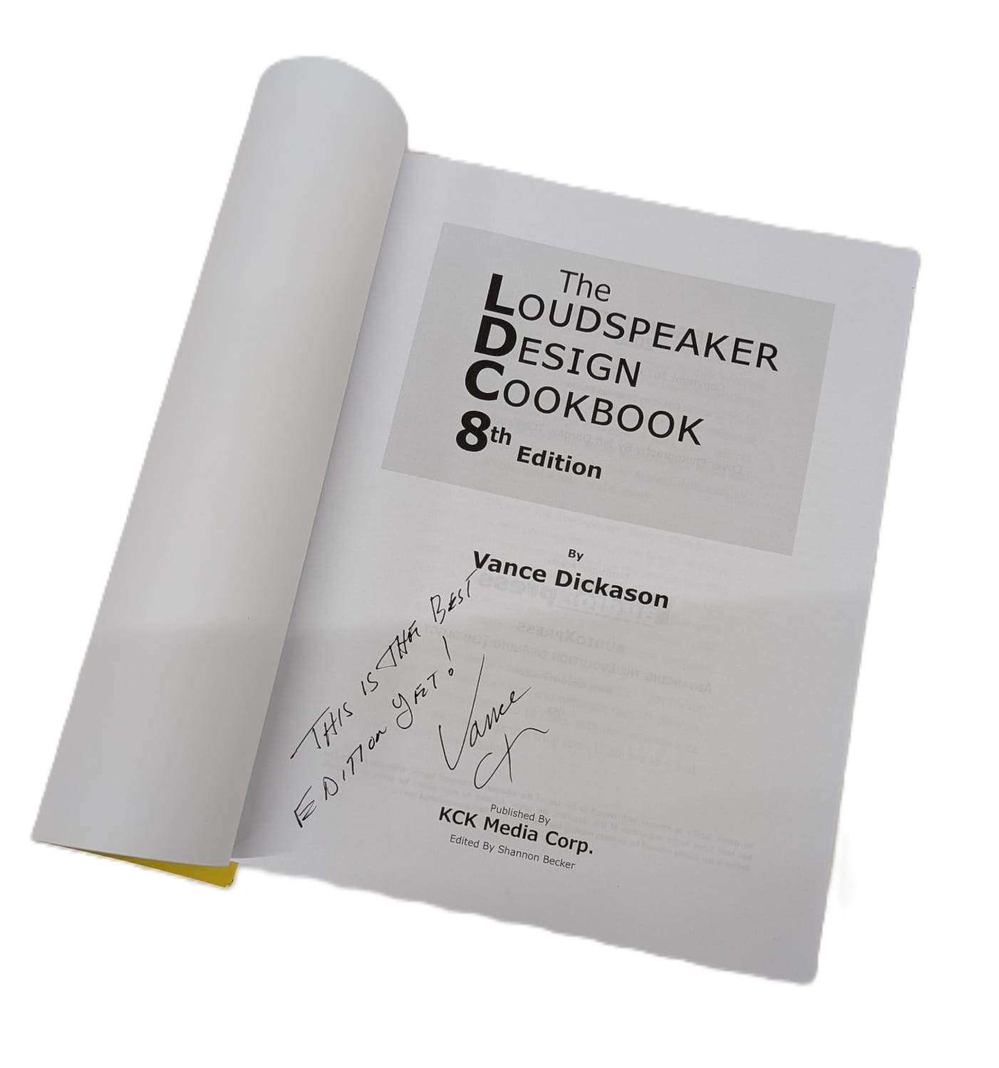 louspeaker design cookbook 8th edition signed louspeaker design cookbook 8th edition signed by Vance Dickason